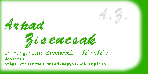 arpad zisencsak business card